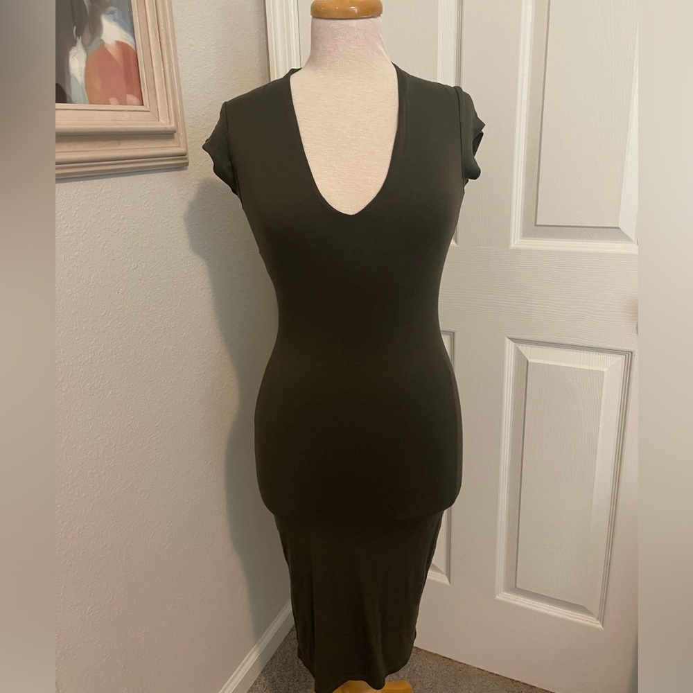 Green dress form fitting